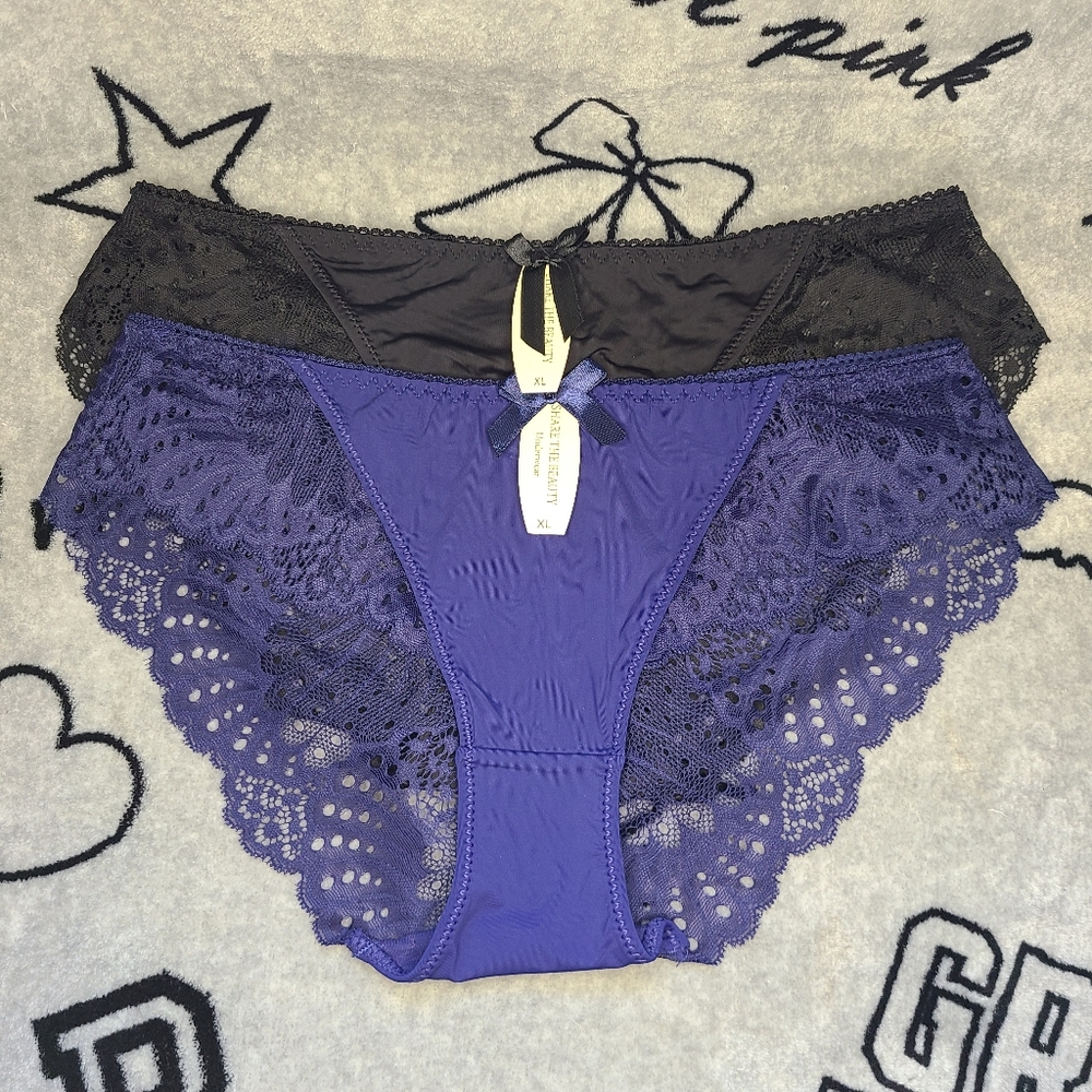 2pk Lace Back Bikini Panty Bundle Size XL